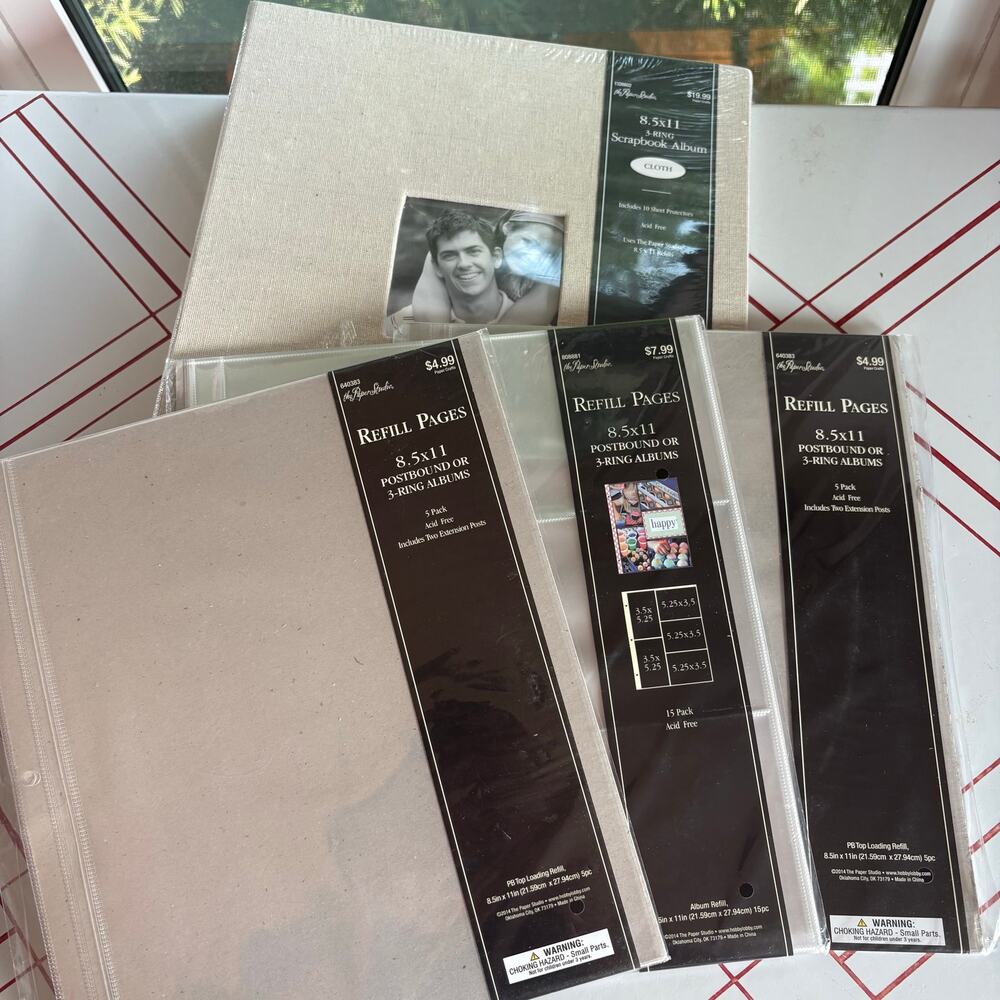 The Paper Studio 8.5x11 Scrapbook Album & Refill Pages Lot New Sealed